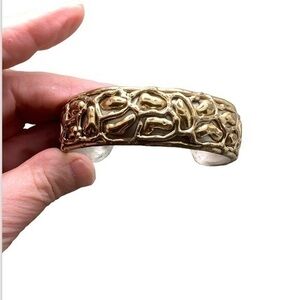 Gold tone fashion cuff bracelet
